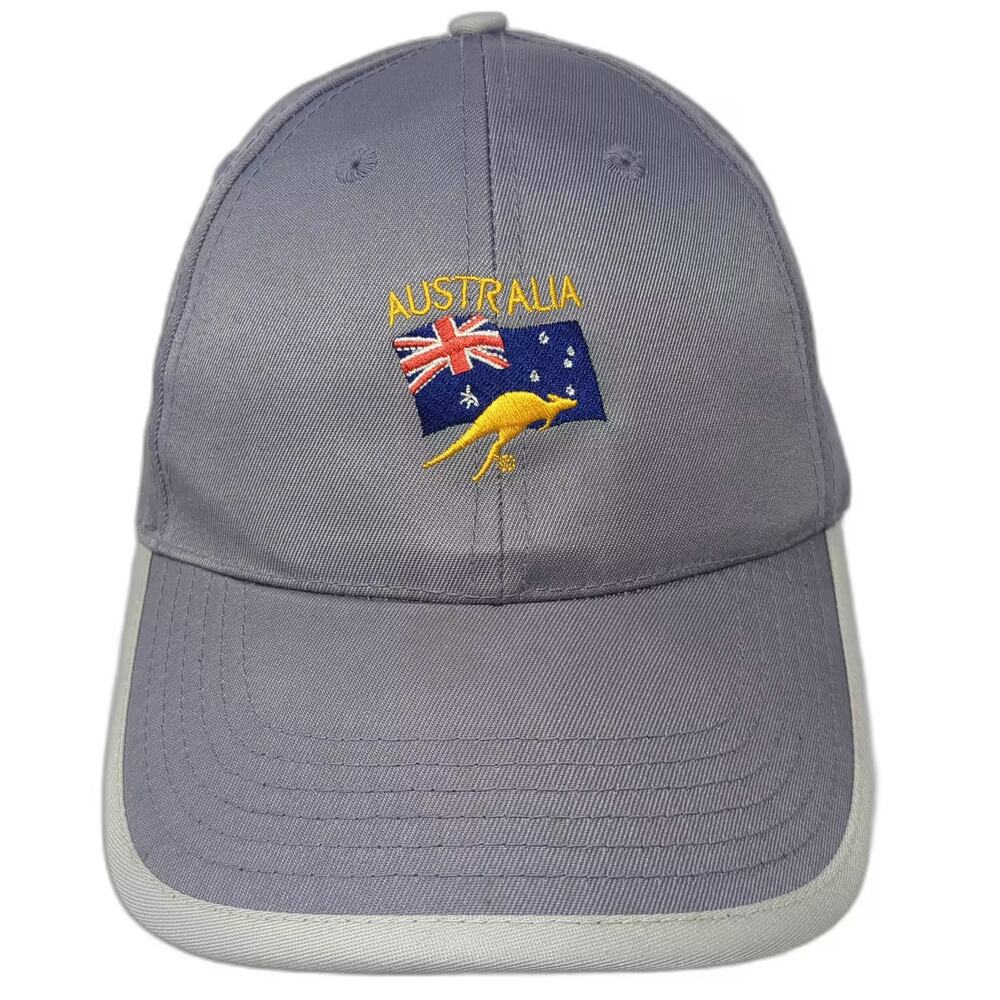 CPE Australia Kangaroo Flag Gray Yellow Baseball Cap Strapback Hat One Size Logo